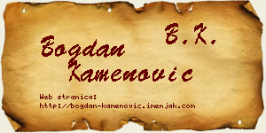 Bogdan Kamenović vizit kartica